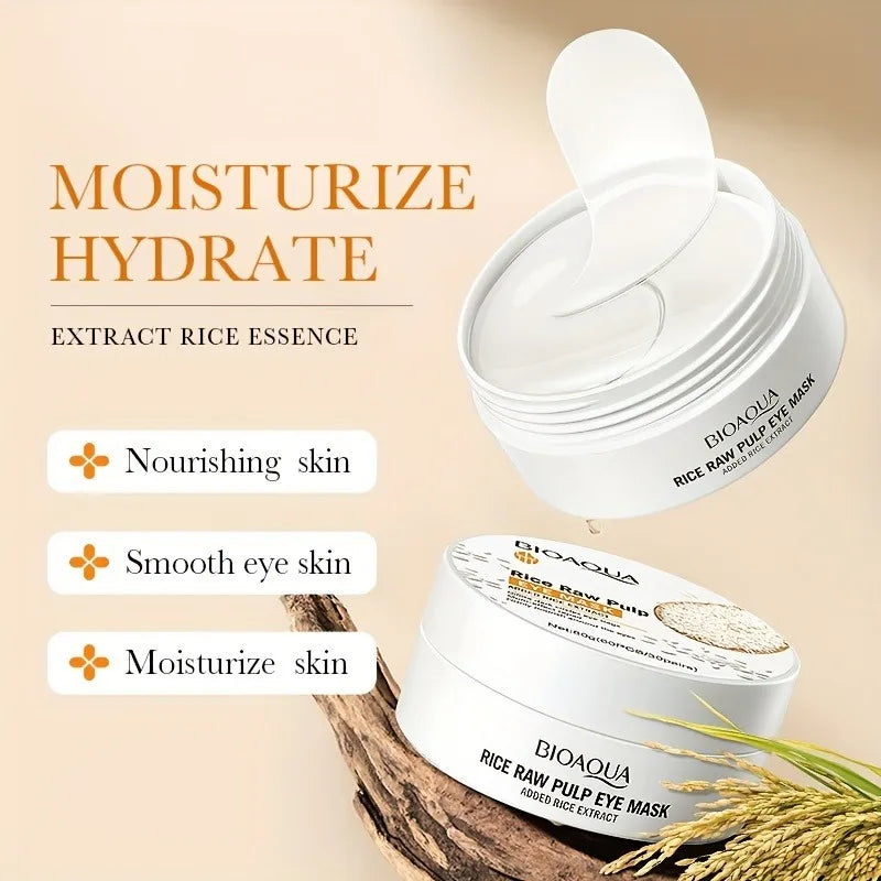 Eye Mask Pairs of Rice Milk Moisturizing Eliminates Dark Circles Eye Bags Wrinkles Tightens The Skin Suitable for All Symptoms