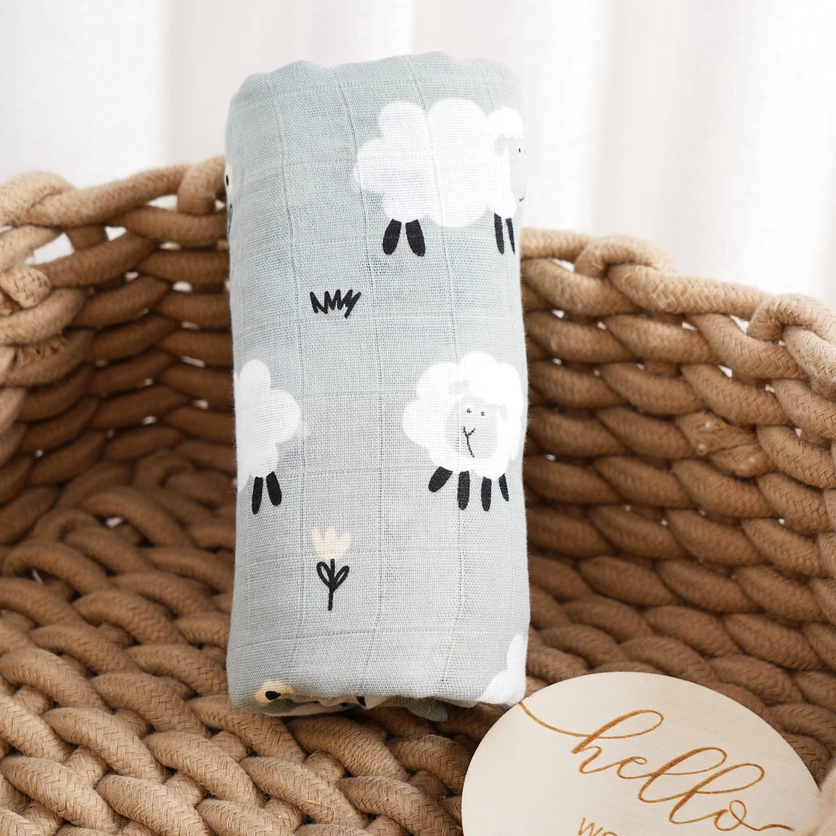 Bamboo Cotton Baby Swaddle Blanket - 120x110cm Printed Wrap
