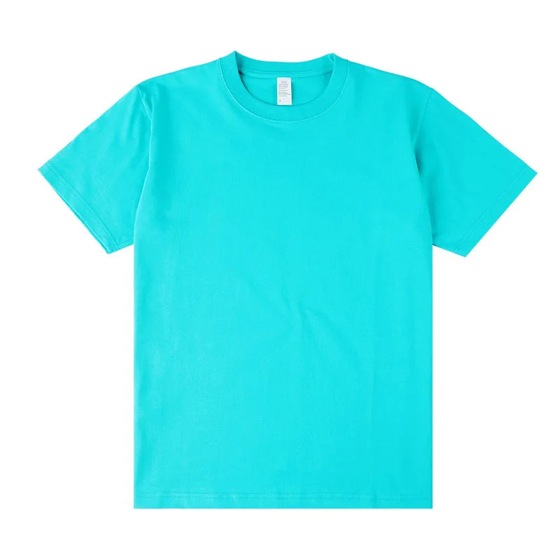 Men's Heavyweight Cotton T-Shirt - Loose Fit Crew Neck Short Sleeve