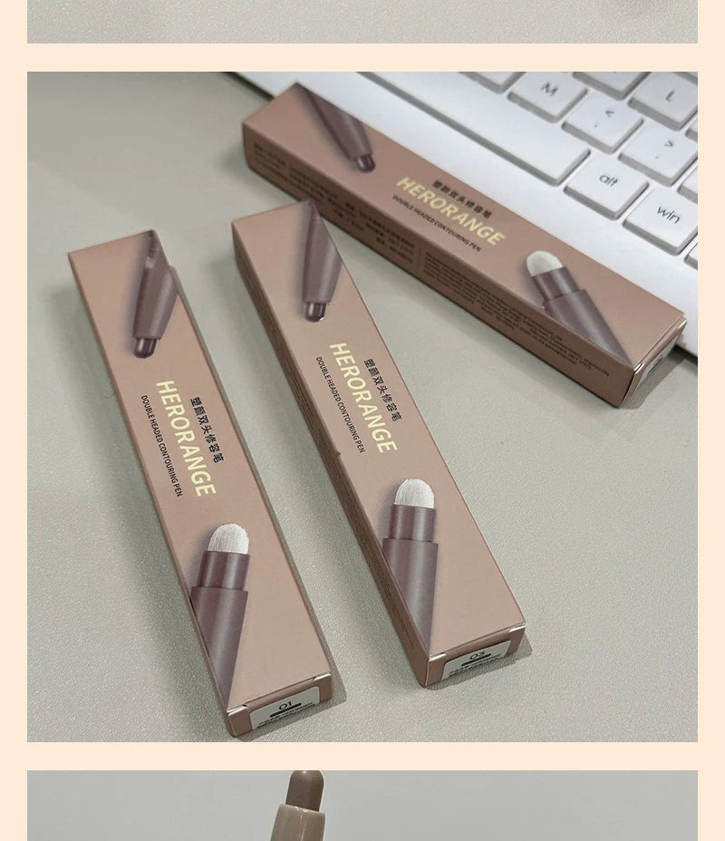 Herorange Valentine's Day Gift Contour Stick - 2-in-1 Nose & Face Sculpting Pen with Brush, Suitable for All Skin Types
