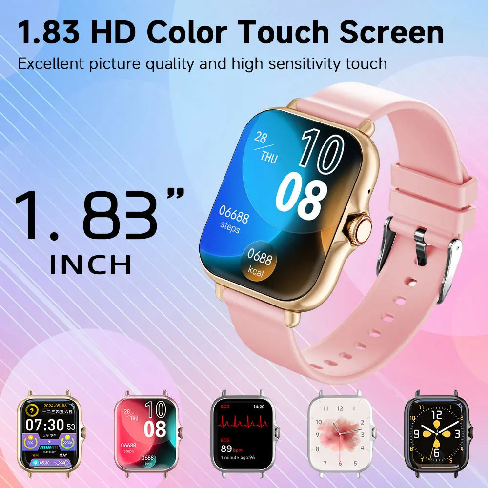 Smart Watch, Wireless Calling Smart Watch, Message Reminder, Sleep Monitoring, Pedometer, Stopwatch, Voice Assistant, Phone Finder, Men's Sports Watch, Women's Sports Watch, Watch Compatible with Android And IOS Phones