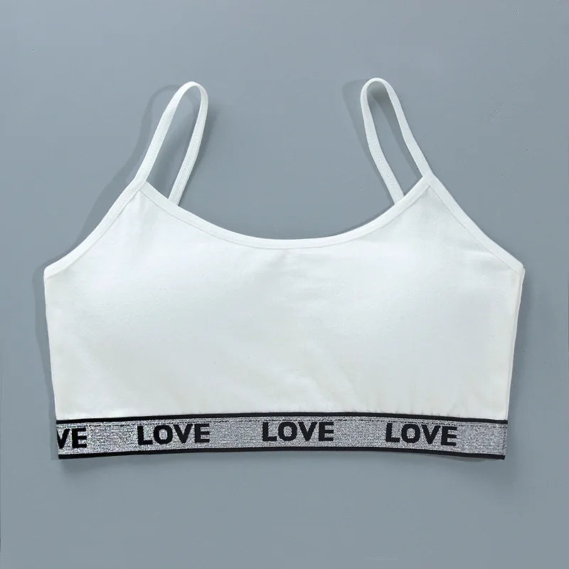 1/4PCS Children Innerwear Cotton Girls Bra Removable Sponge Cup Puberty Girls Training Bras Breathable Teenage Girl Brassiere 14