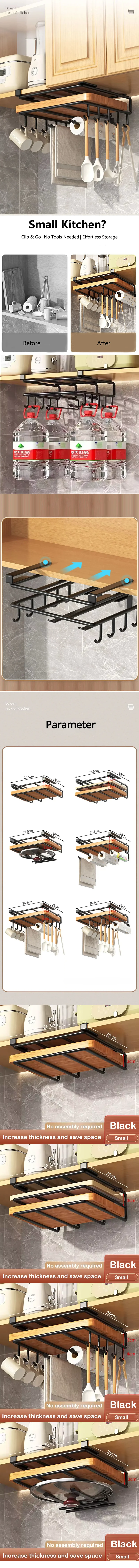 Organizador de cocina colgante con ganchos bajo el armario, soporte para toallas de papel y trapos, tabla de cortar, tapa de olla, estante de almacenamiento