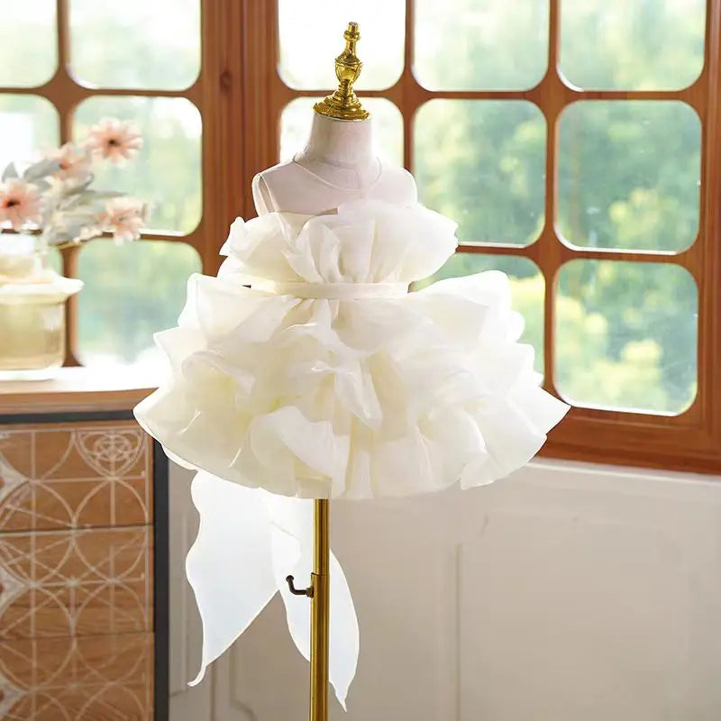 Dreamy Vow J731 Stylish White Black Baby Girl Dress for Kids 1st Toddler Birthday Holiday Party Princess Knee Length Ball Gown