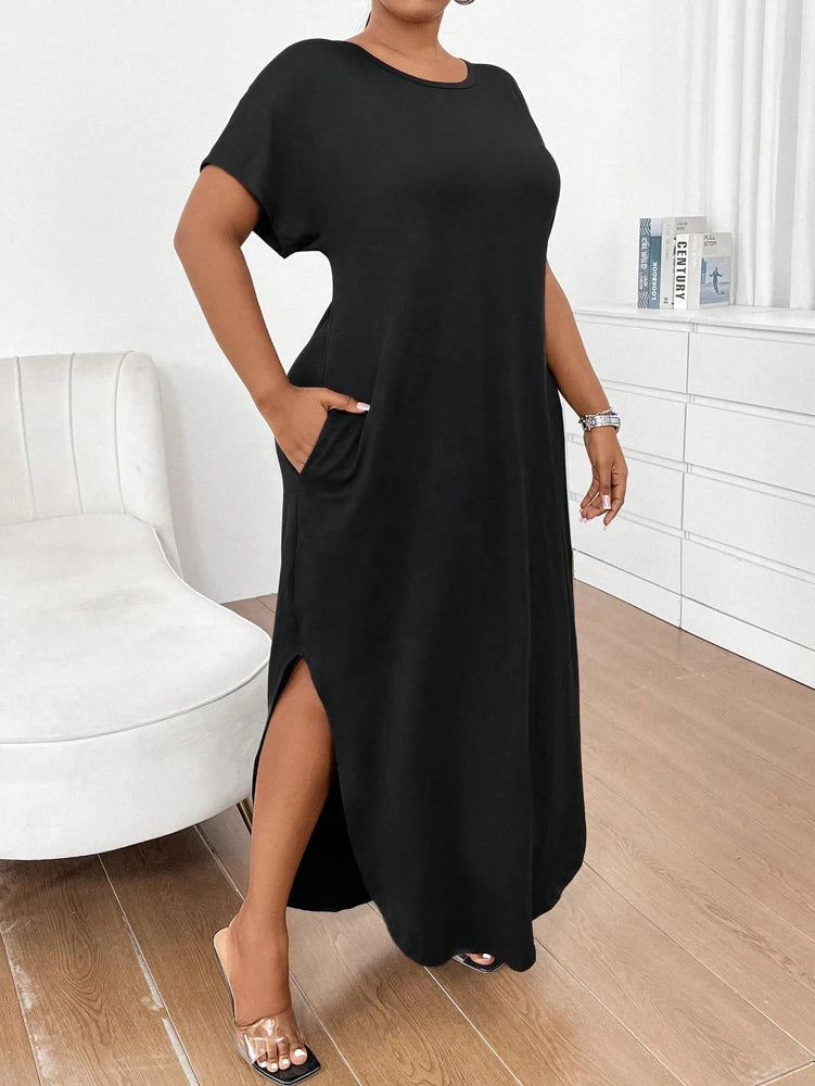 Plus Size Talla Grande Summer Long Dresses 2025 Casual Beach Maxi Loose Women's Dresses Comfortable Evening Gowns