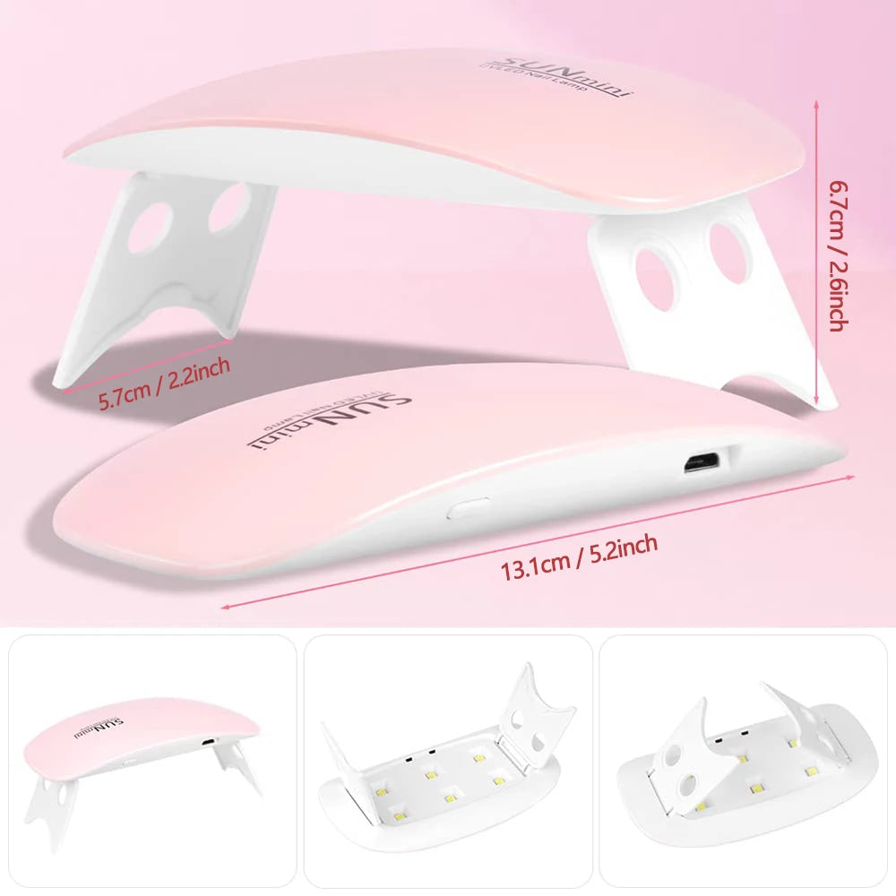 LINMANDA Mini Nail Dryer Lamp 6W LED UV Portable Nail Dryer Curing Lamp Light for Gel Based Polish with 45s/60s Timer Setting