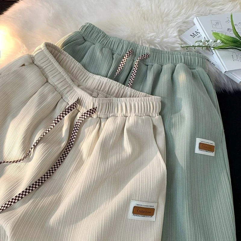 Casual Loose Thin Women's Sport Pants High Waist Wide Leg Five-Quarter Shorts Fashionable Versatile Summer Leisure Trousers