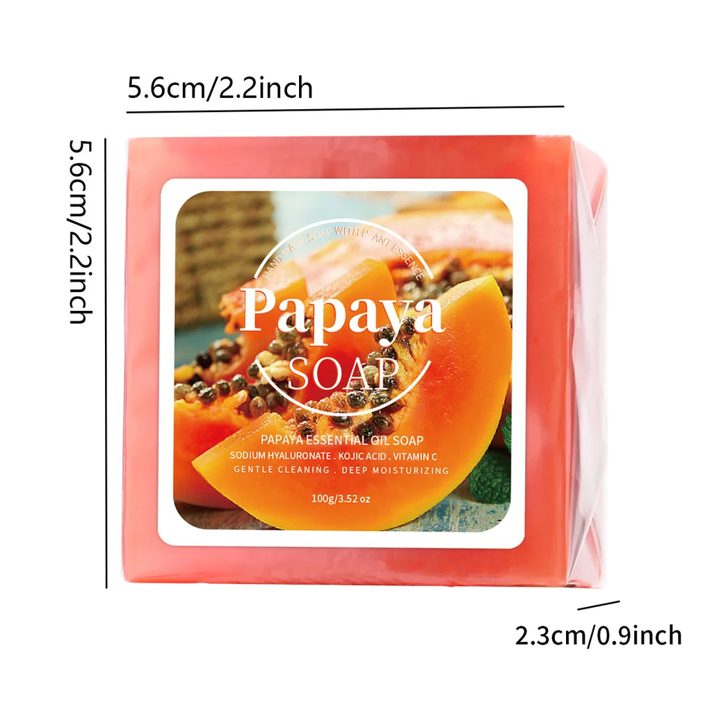 Papaya Extract Handmade Soap - 100g Deep Cleansing Nourishing Bar
