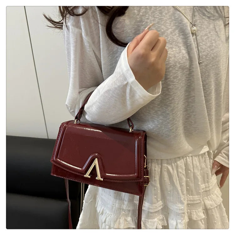 Candy Colored Minimalist Crossbody Shoulder Bag - PU Leather