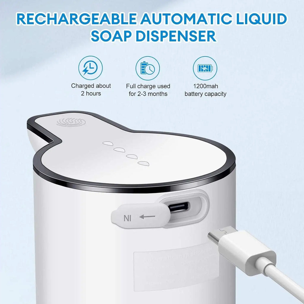 Dispensador de jabón automático sin contacto con sensor inteligente de 350 ML de capacidad para mesa o pared, bomba de desinfectante de manos para cocina y baño