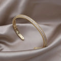 2024 French New Design Fashion Jewelry Two-Color Plated Zircon Letter X Opening Bracelet Elegant Women'S'S Daily Work Accessories