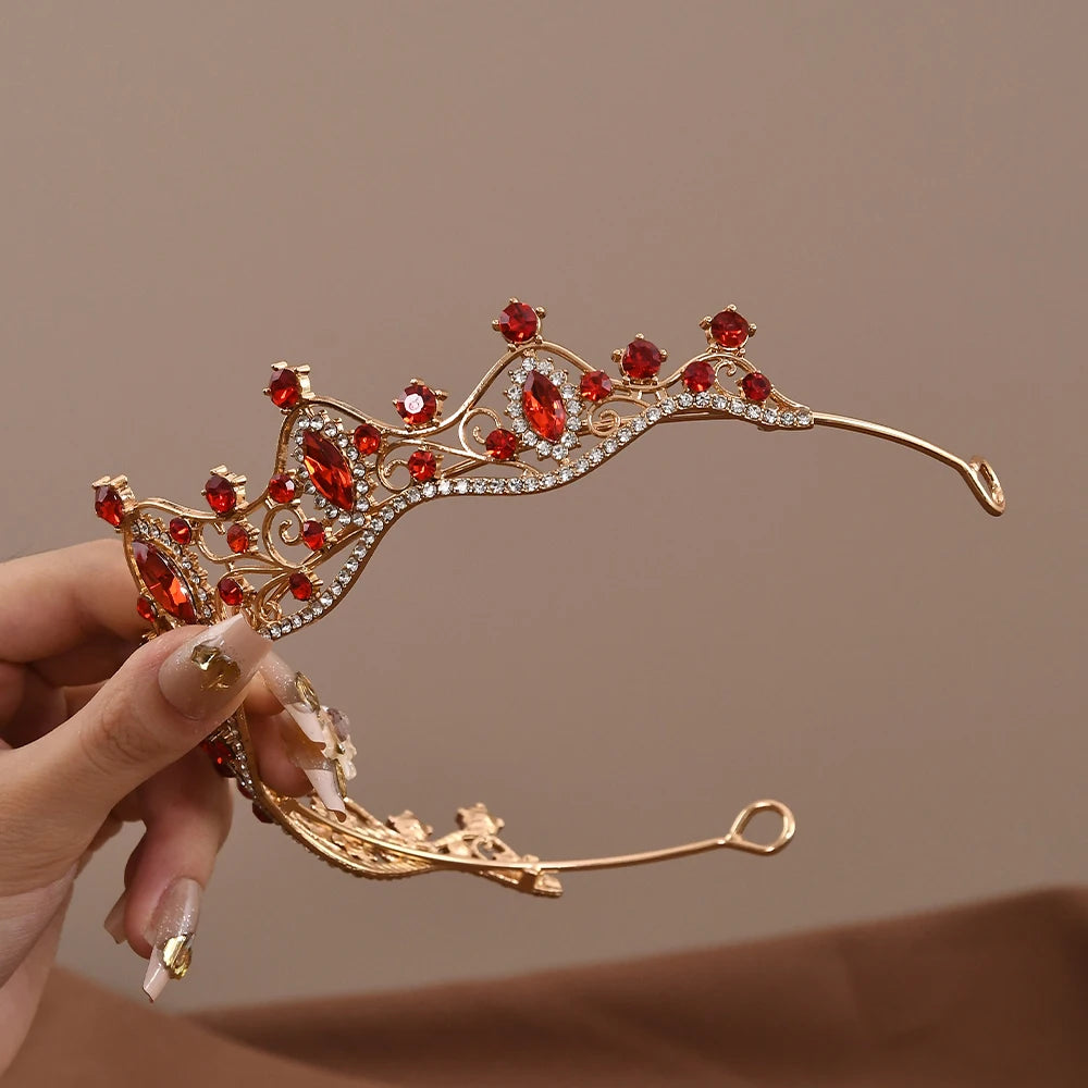 Princess Queen Vintage Baroque Crystal Crown Rhinestone Tiara For Women'S Bridal Weeding Prom Jewelry Hair Accessories