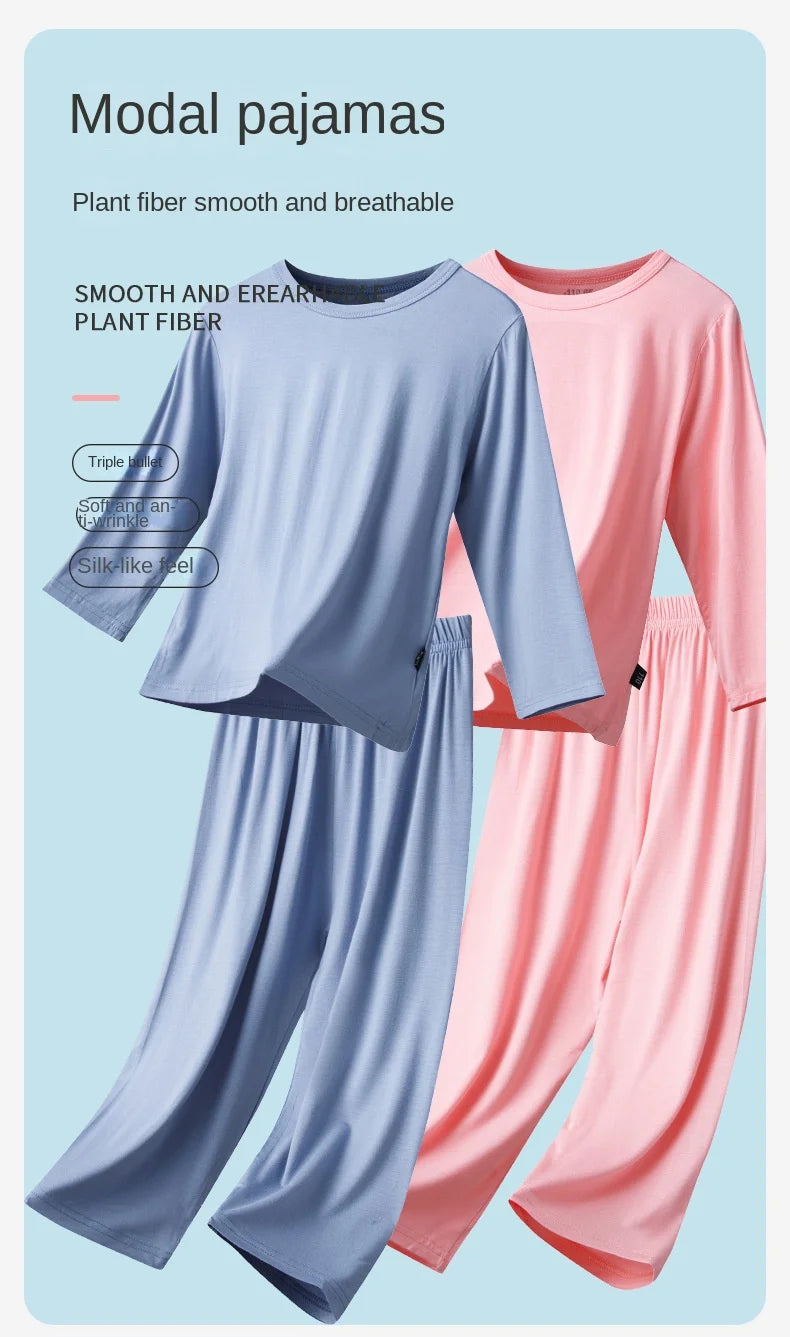 Unisex Kids Long Sleeve Pajamas Set - Cotton Blend Sleepwear
