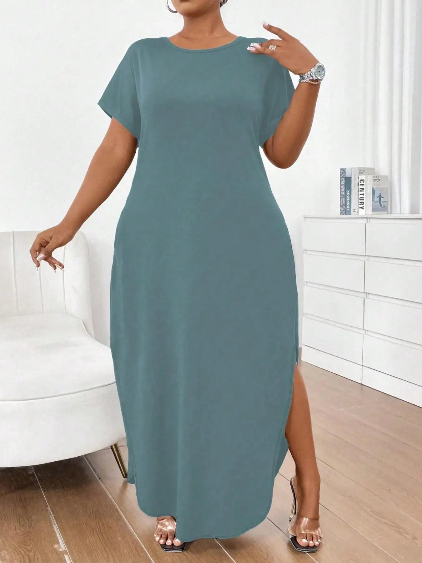 Plus Size Talla Grande Summer Long Dresses 2025 Casual Beach Maxi Loose Women's Dresses Comfortable Evening Gowns