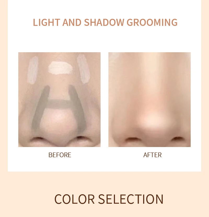 Herorange Valentine's Day Gift Contour Stick - 2-in-1 Nose & Face Sculpting Pen with Brush, Suitable for All Skin Types