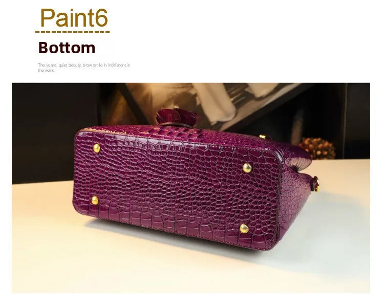 Elegant Leather Crocodile Pattern Wedding Handbag for Women Suitable for Bridal Events And Cheongsam Outfits European Vintage...
