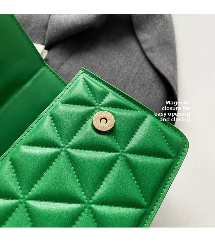 Women Quilted Chain Crossbody Bag Fashion Small Square Shoulder Purse Multi Color Casual Daily Handbag