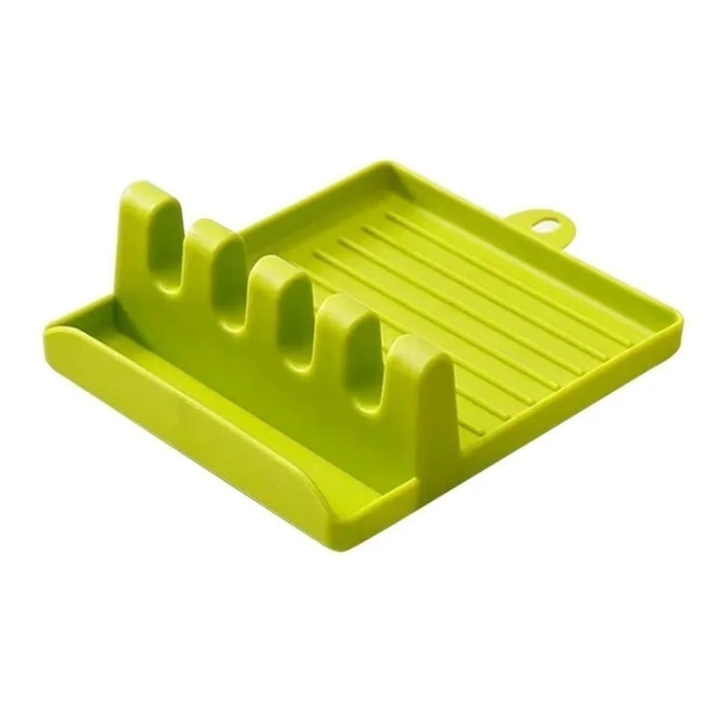 Soporte de cucharas de cocina, estante organizador de tenedores y espátulas de plástico, soporte antideslizante para palillos y cucharas