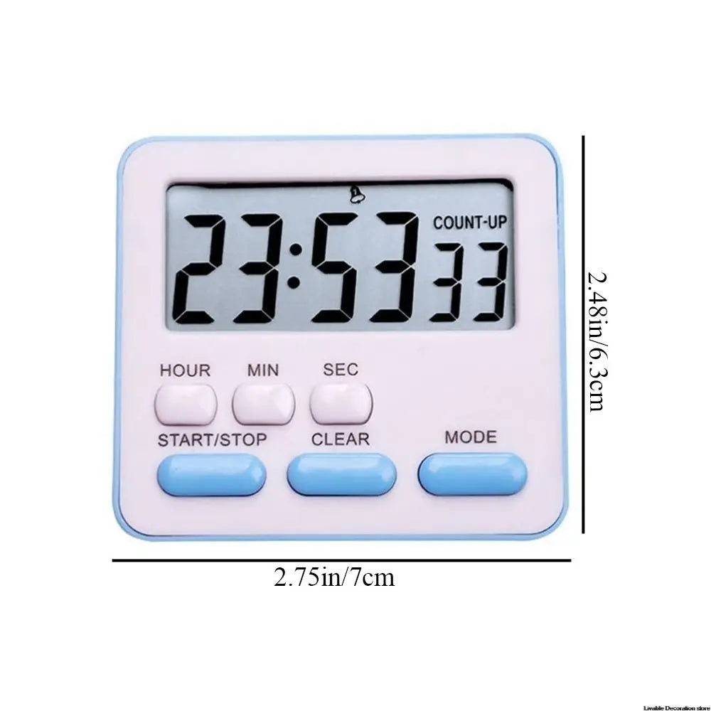 Kitchen Timer and Stopwatch with Flashing Light Alarm
