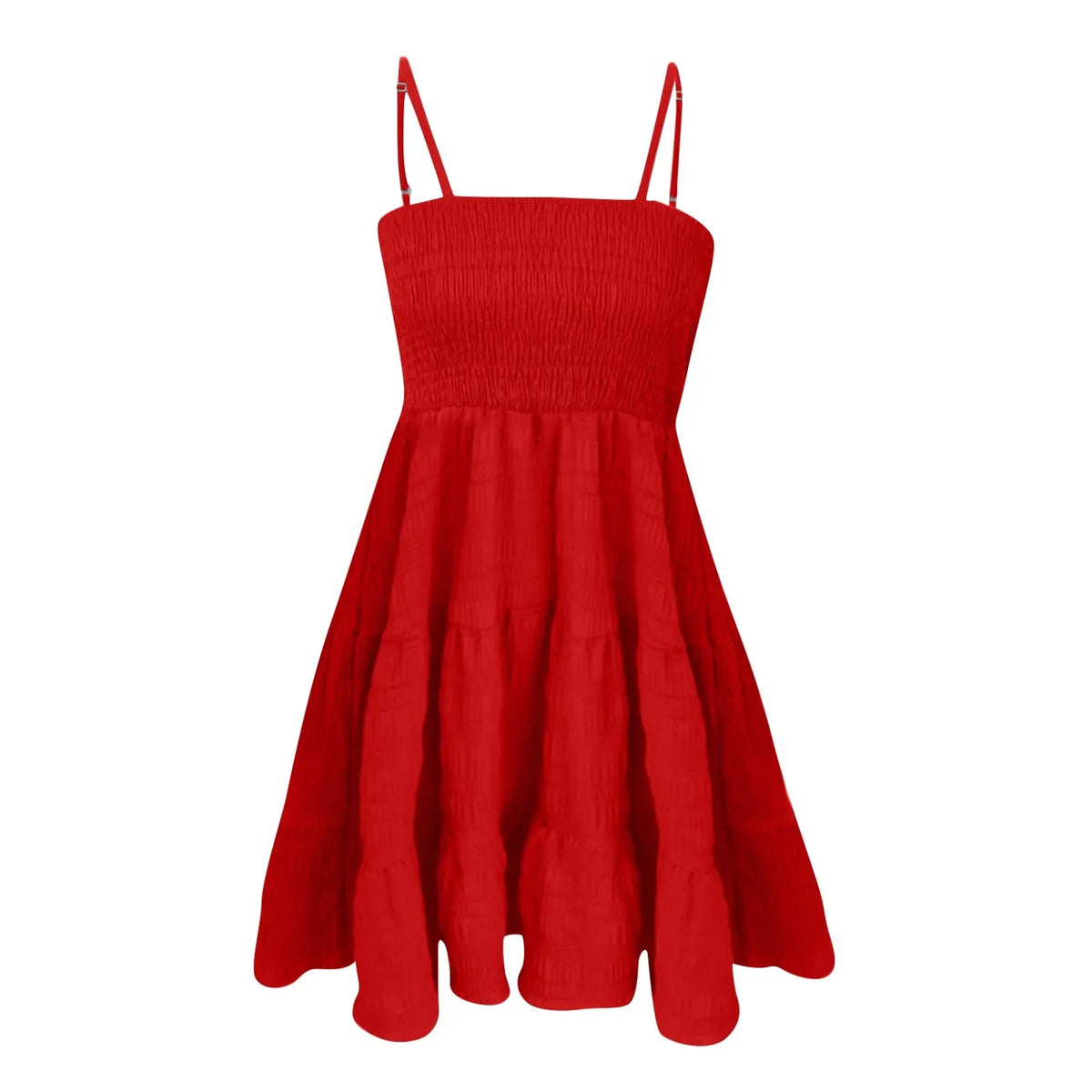 Bohemian Beach Sundress Women Sexy Sleeveless Backless Big Swing Mini Dress Solid Spaghetti Strap Ruffles Dress Summer Vestidos
