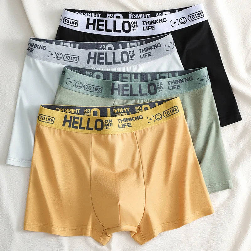 Men's Mid-Waist Thin Sports Briefs Breathable Comfortable Large Size Boxer Shorts Youth Comfortable Flat Angle Underwear