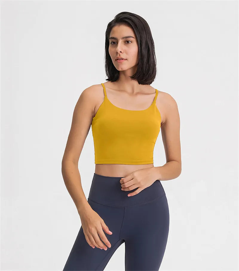 Solid Color Women Sports Bra Comprehensive Training Shockproof Halter Soft Sports Fitness Top Gym Yoga Chest Pad Comprehensive