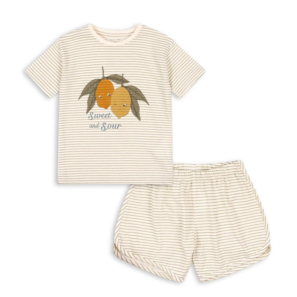 Summer Children Vacation Sets 2025 Ks Girls Cute Cartoon Short Sleeve Tops Boys Sport T-Shirt Shorts Baby Homewear Clothes Suit