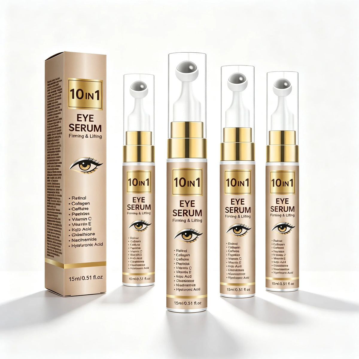 10-in-1 Roller Eye Serum 15ml - Retinol, Caffeine & Hyaluronic Acid