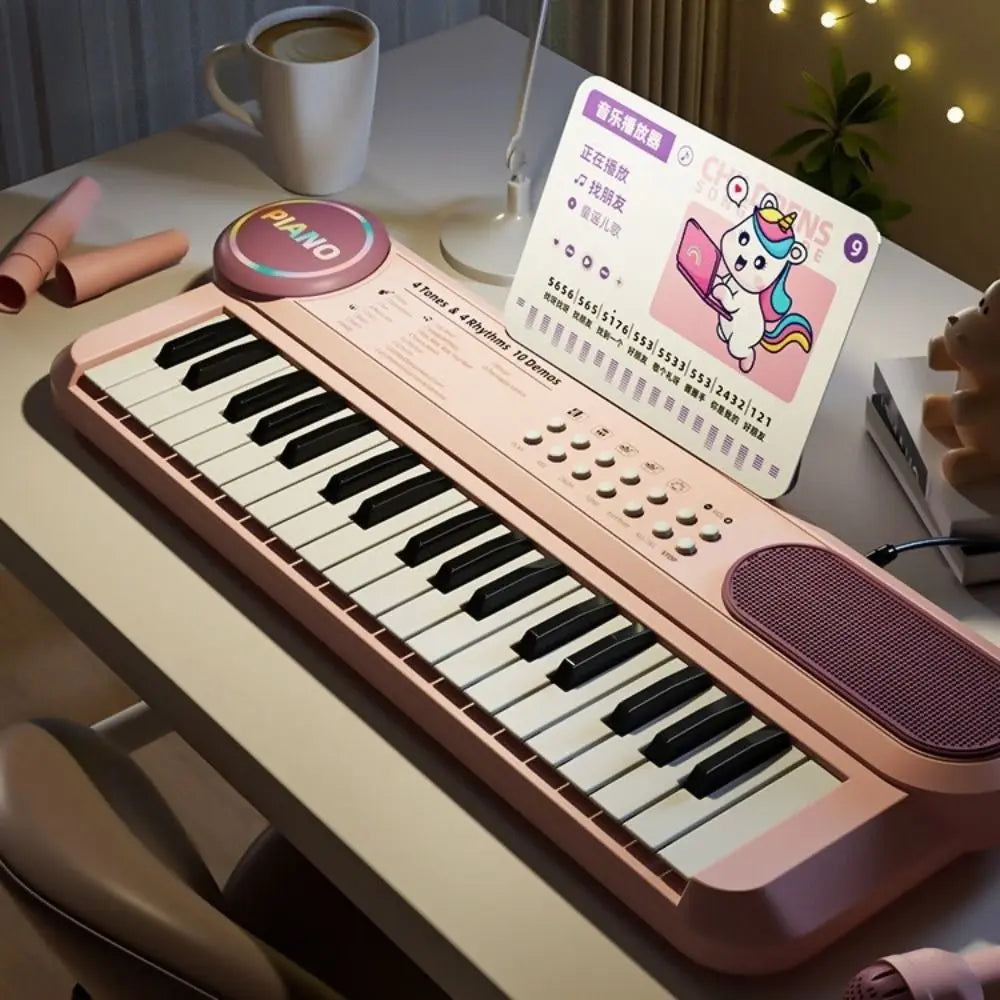 Early Education 37 Keys Piano Keyboard Multifunctional with Microphone Electronic Piano Electronic Birthday Gift Musical Gift