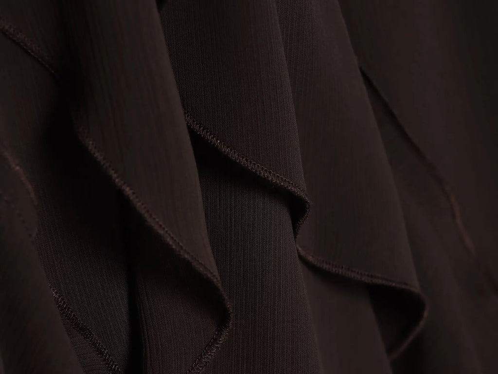 Women's Skirts Summer 2026 New Brown Ruffled Elastic Waist Skirts Women's Fashion Elegant Office Youth Summer Skirts Street