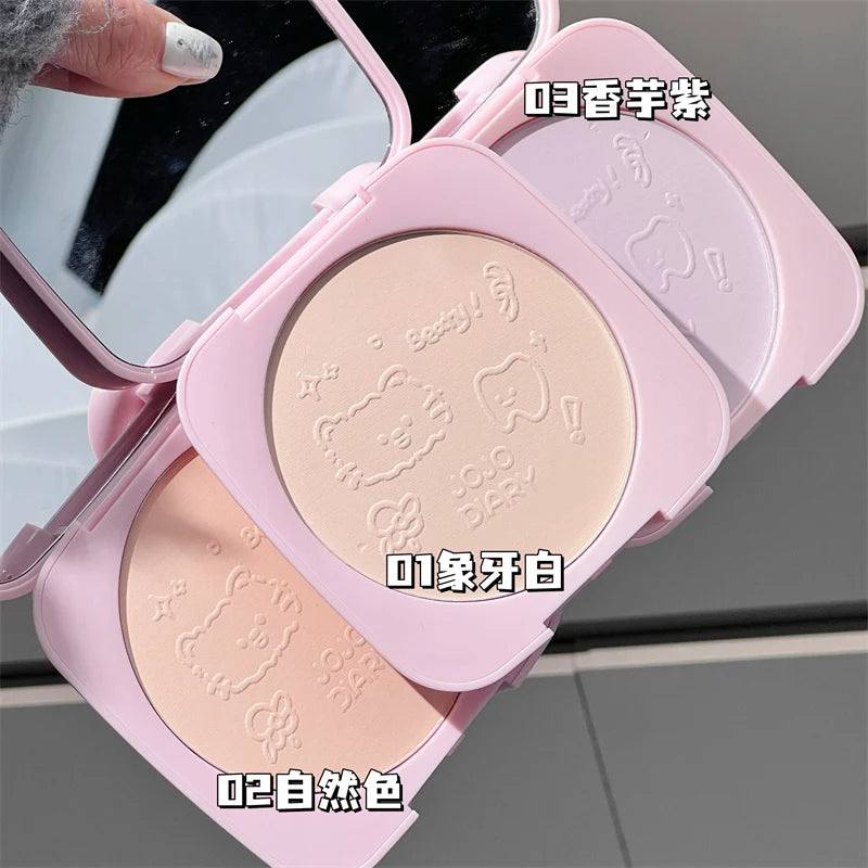 Large Capacity Matte Makeup Pressed Powder Waterproof Oil Control Concealer Full Coverage Brighten Skin Tone Setting Powder 20g
