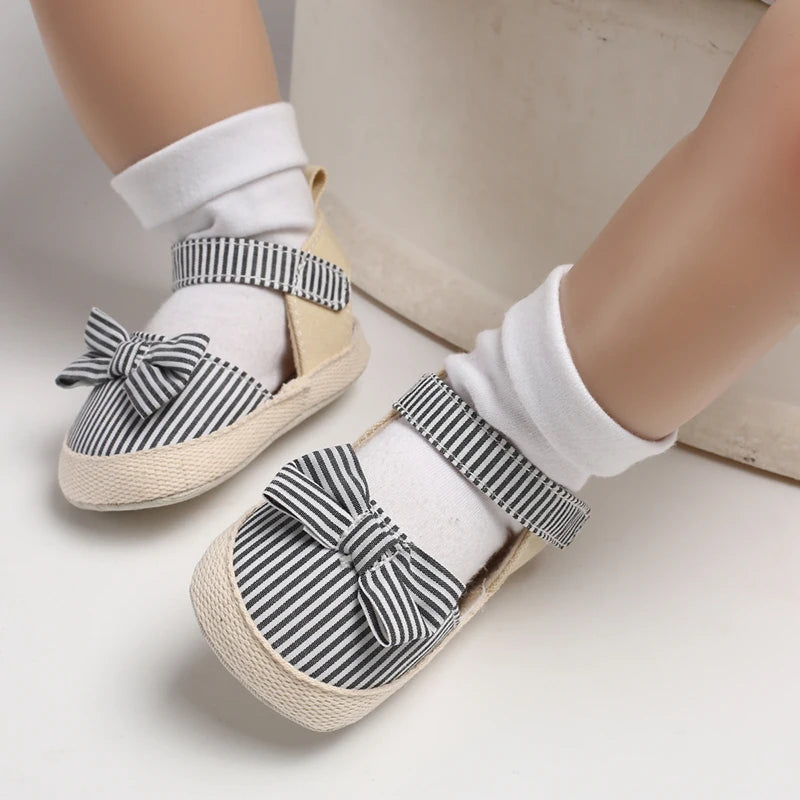 Summer Girl Baby Casual Sandals Soft Sole Comfortable Lightweight Walking Shoes Bow Canvas Baby Shoes