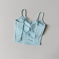 Women's Fixed Cup Small Sling Sports Vest Yoga Wear Underwear with Chest Pad Pilates Fitness Top Beautiful Back Design