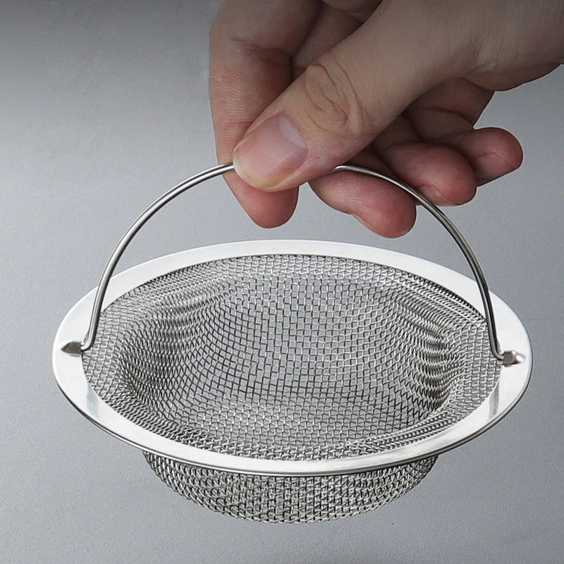 Stainless Steel Kitchen Sink Strainer Thickened Anti Clog Drain Filter Universal Leak Proof Mesh for Sink Basket Debris Catcher
