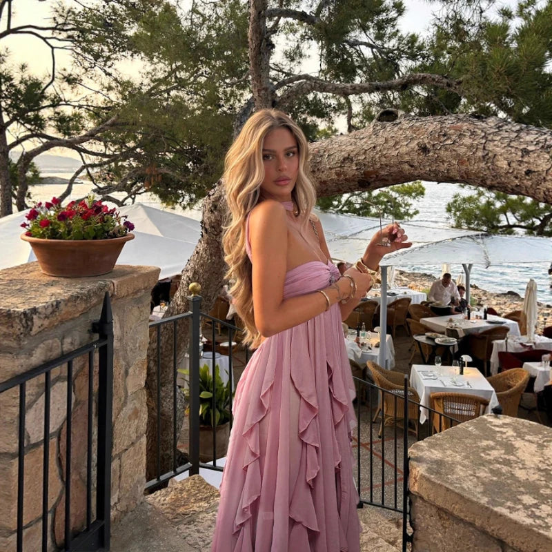 for Women 2026 New Spring Wide Camisole Strapless Sequin Decoration Lotus Leaf Hem Banquet Dress
