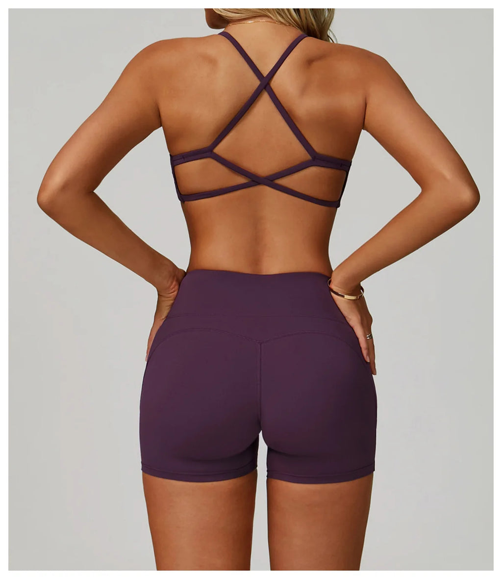 Hearuisavy Breathable Sports Bra Women Quick Drying ShockProof Gym Workout Top Casual Yoga Clothing Push Up Running Fitness Bras