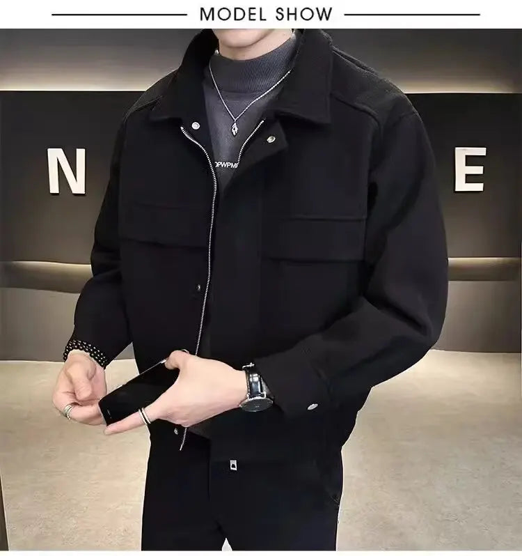 Korean Popular Clothes Men's Jackets Streetwear Men's Clothing Multiple Pockets Hong Kong Style Windbreaker Jacket Multifunction