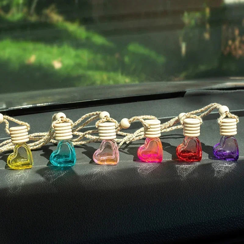 1pcs Perfume Bottle Ornament Hanging Empty Bottle Essential Oil Diffuser Fragrance Air Freshener Scent Car Interior Accessory