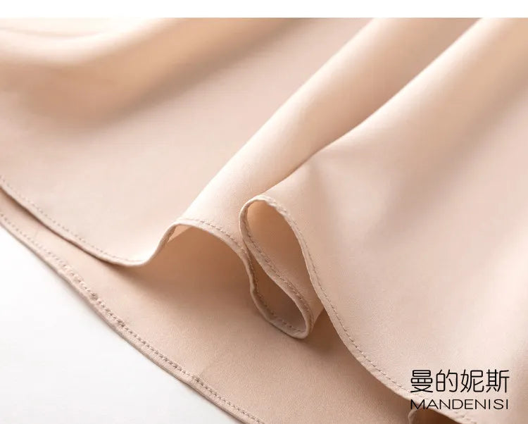 Tcyeek Women Silk Dress 93%Silk 7%Spandex Spaghetti Strap Mid Dresses 2024 Summer New Clothes Blue