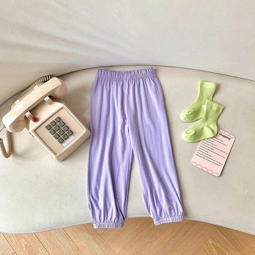 Sports Style Trousers Children Anti-Mosquito Long Pants For Summer Kids Modal Jogger Pants Girls