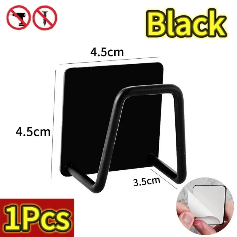 Soporte de esponjas de cocina, estante de acero inoxidable para fregadero, soportes adhesivos, escurridor, ganchos de pared, organizador de almacenamiento de accesorios