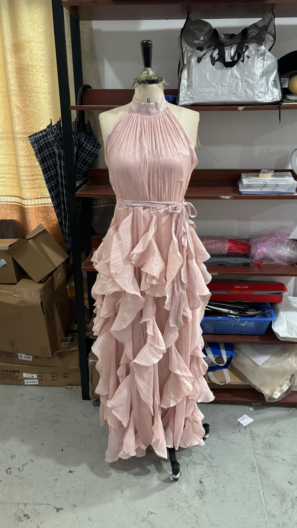Summer Cascading Ruffles Long Dress Women Sleeveless Lace Up Pleated Female A-line Dresses 2026 Fashion Lady Holiday Robes New