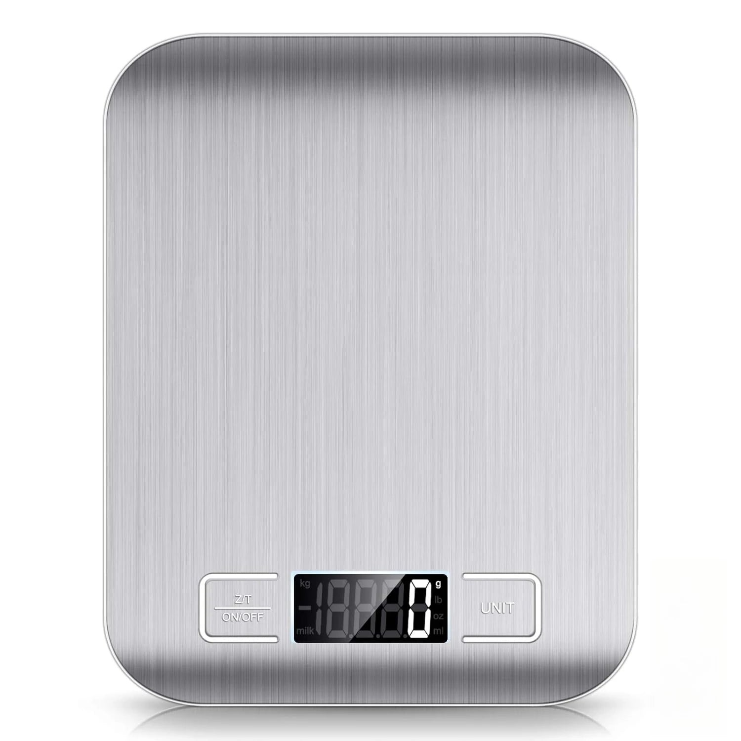 Balanza de cocina de 10 kg, balanza de cocina digital con función de tara, balanza electrónica para café, pantalla LCD de acero inoxidable