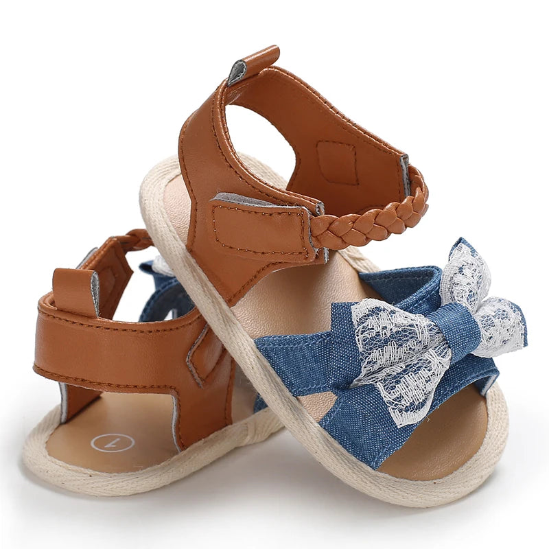 Baby Girl Summer Sandals 0-1 Year Cute Bow First Walker Soft Comfortable Newborn