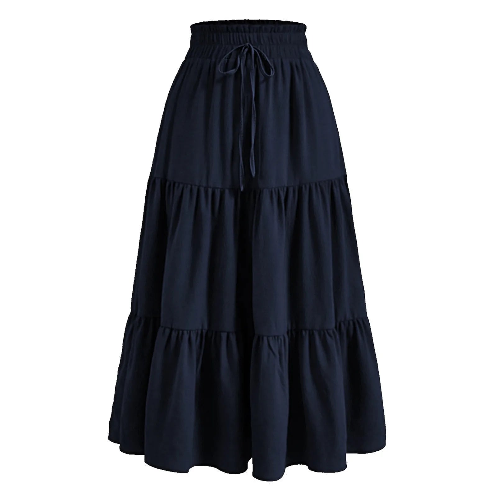 Women's Boho Floral Print Skirt Vintage High Waist Maxi Skirts Summer Casual Loose Beach Skirt Elegant Ladies Flowy Ruffle Skirt