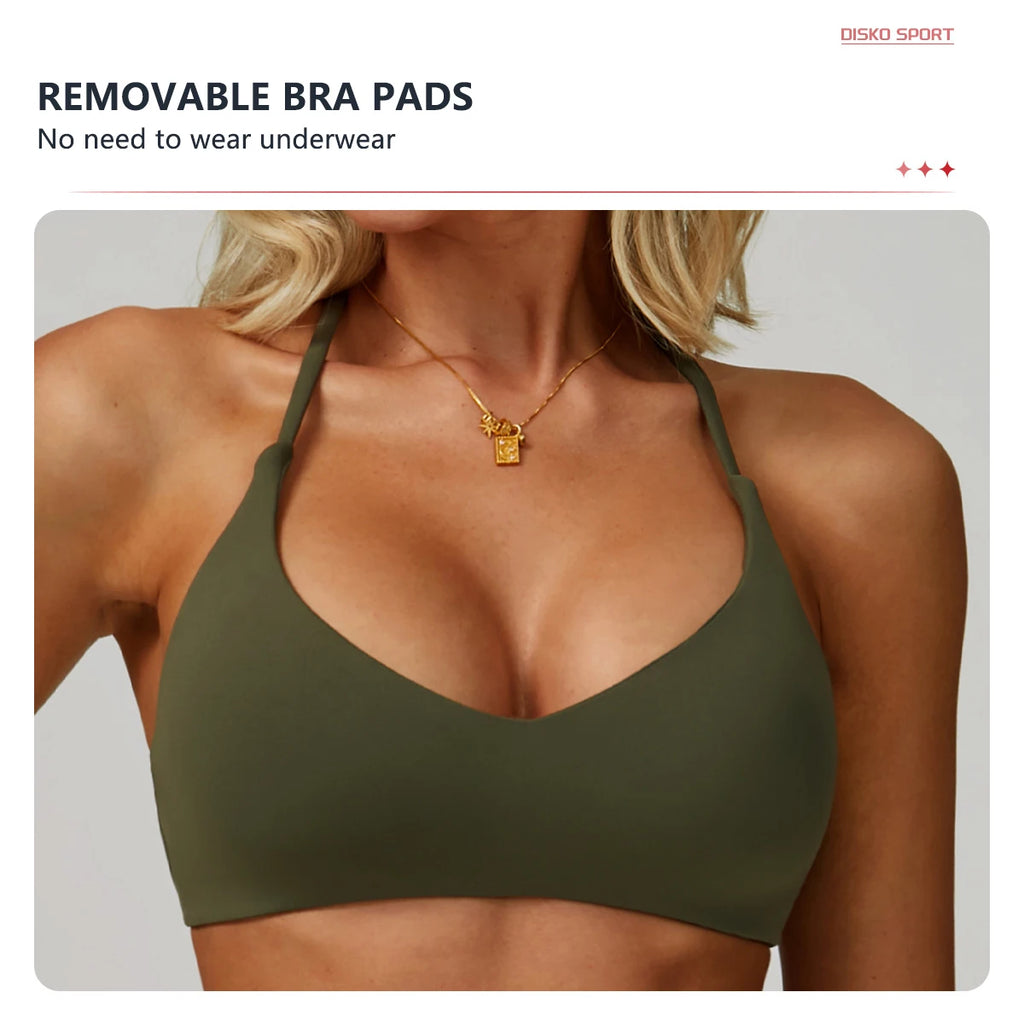 Hearuisavy Breathable Sports Bra Women Quick Drying ShockProof Gym Workout Top Casual Yoga Clothing Push Up Running Fitness Bras