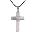 Handmade Craved Cross Gemstone Pendant Necklace for Women Men Healing Chakra 27x40MM Crystal Charms Choker Jewelry