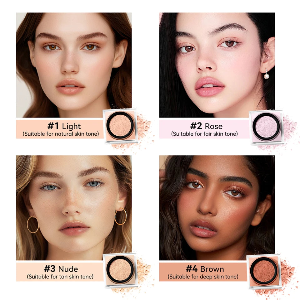 Loose Baking&Setting Powder Long Lasting Oil Control Natural Face Matte Waterproof Brighten Loose Powder Makeup Cosmetics
