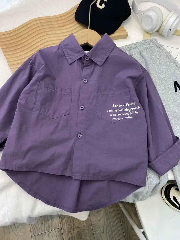 2025 New Spring autumn Baby Girls boys Cotton soild T shirts coat Cute Children kids Clothes