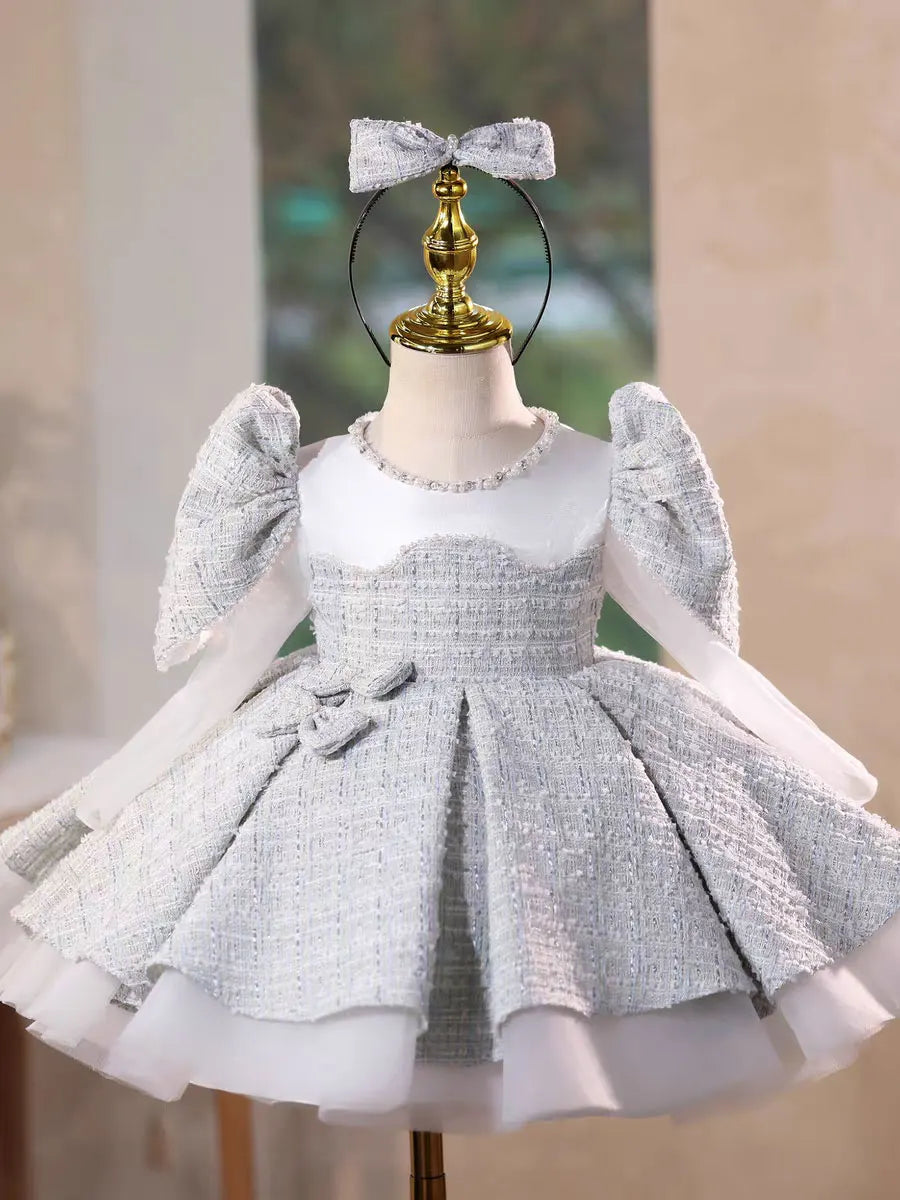 Dreamy Vow D208 Elegant Flower Girl Dress Long Sleeve Princess Kids Fomal Gown for Wedding Birthday Festival Party Pageant